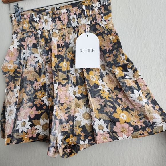 NEW Rumer The Label Paloma Floral Print High Waist Shorts - Picture 7 of 13